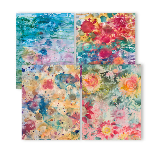 Inky Floral Card Panels